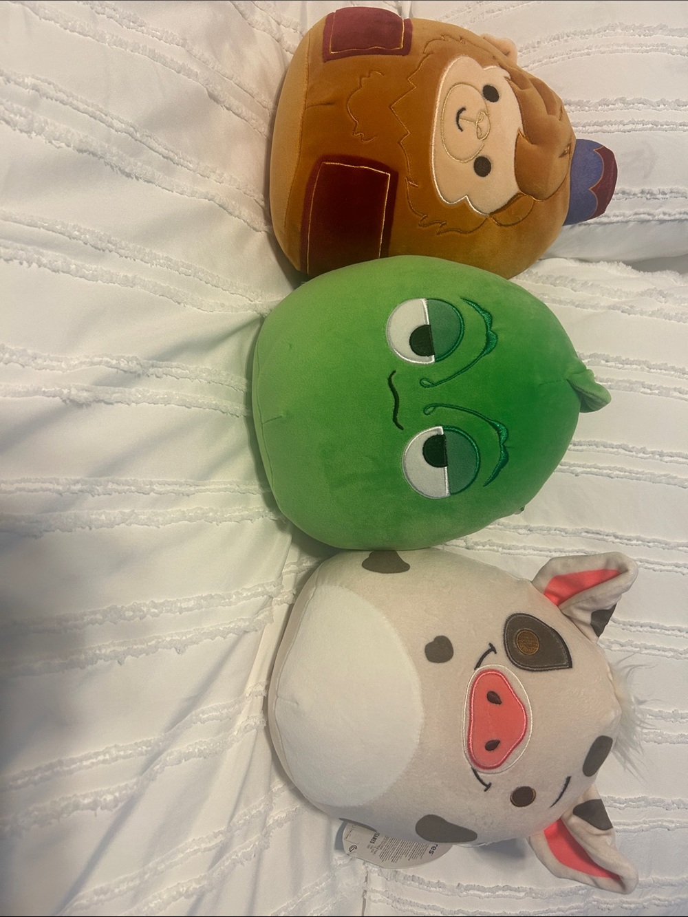 Disney Plush Squishmallows Trio - Brown, Green, Cream Pua